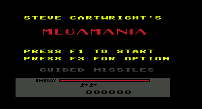 Megamania Title Screen