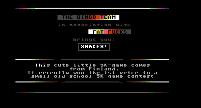 Snakes Title Screen