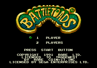 Battletoads Title Screen