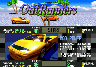 OutRunners Title Screen