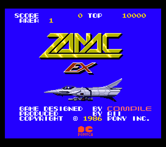 Zanac-EX Title Screen