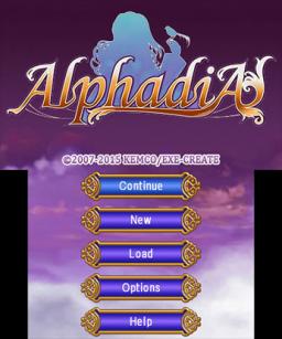 Alphadia Title Screen