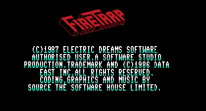 Firetrap Title Screen