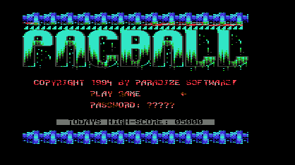 Pacball Title Screen