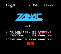 Zanac Title Screen