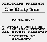 Paperboy Title Screen