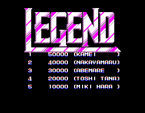 Legend Title Screen