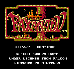 Faxanadu Title Screen